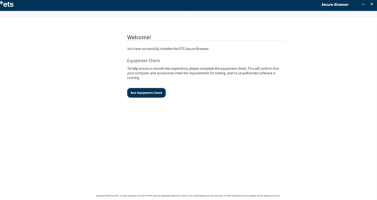 Welcome screen