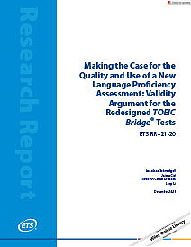 Read Défendant la qualité et l’utilisation d’un nouvel argument de validité de l’évaluation de la maîtrise linguistique pour les tests ponts TOEIC repensés