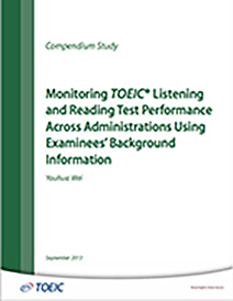 En savoir plus sur la surveillance des performances aux tests d’écoute et de lecture du TOEIC entre les administrations en utilisant les informations de base des candidats