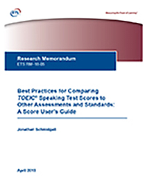 Lisez-en plus sur les meilleures pratiques pour comparer les scores des tests de parole du TOEIC avec d’autres évaluations et normes : Guide de l’utilisateur des scores