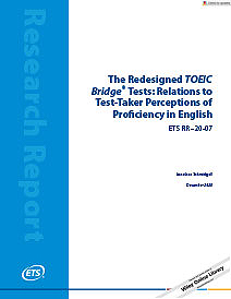 Lisez les tests repensés du TOEIC Bridge : Relations avec la perception de la maîtrise de l’anglais par les candidats