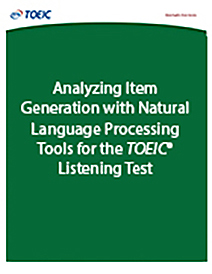 en savoir plus sur l’analyse de la génération d’items avec des outils de traitement du langage naturel pour le test d’écoute TOEIC