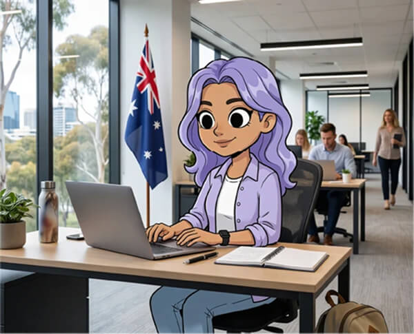 Image animée avec un drapeau australien